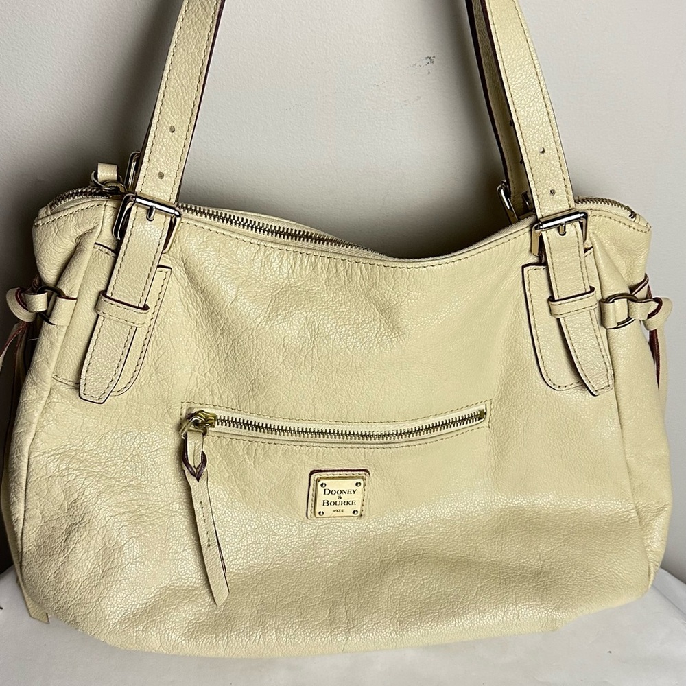 Dooney & Bourke Cream Leather Tote Bag